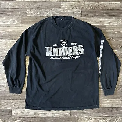 Vintage Oakland Raiders Long Sleeve Shirt; Men’s Large; Black Gray; Y2K • $30