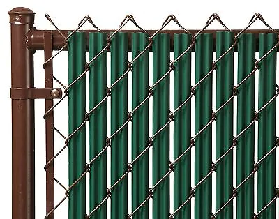 $54 • Buy Chain Link Green Single Wall Ridged™ Privacy Slat For 4ft High Fence Bottom Lock