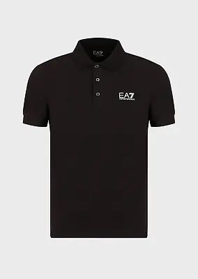 Armani EA7 Core ID Logo Polo Shirt In Black Size: Small + Free Postage • £59.95