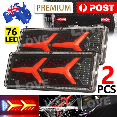 $28.95 • Buy A Pair 12V LED Tailer Lights Tail Lamp Stop Dynamic Indicator 4WD 4X4 Camper AU