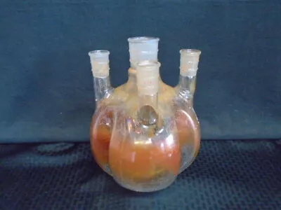 ACE Glass 5000mL 4-Neck Morton Style Indented Round Bottom Flask 45/50 29/42 B • $194.99