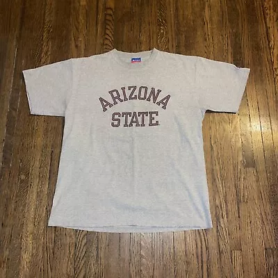 Vintage Champion ASU Arizona State University T-Shirt Sz XL Boxy Heather Gray • $25