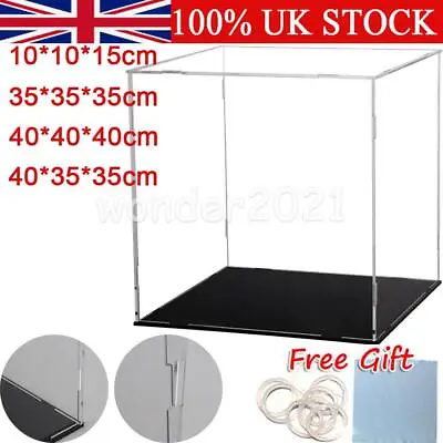 Large Acrylic Display Case Dustproof Box Perspex Clear Collectibles Model UK • £9.49