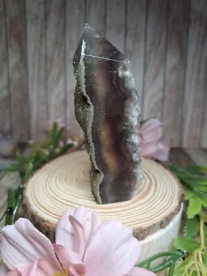 £18 • Buy Druzy Rainbow Fluorite With Pyrite Crystal 9.6cm 148g Tower Point Slice Must See