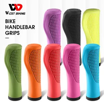 WEST BIKING Bicycle Handlebar Grips Ergonomic Lock-on Cycling Bike Grips A Pair • $13.76