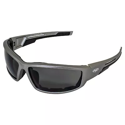 Sly Motorcycle ATV Padded Riding Sunglasses Smoke Lenses Grey Metallic Frames • $14.95