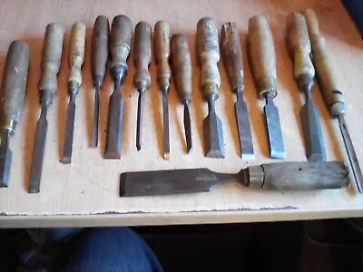 Small Job Lot Carpenters Wooden Handle Chisels/gouges • $9.95