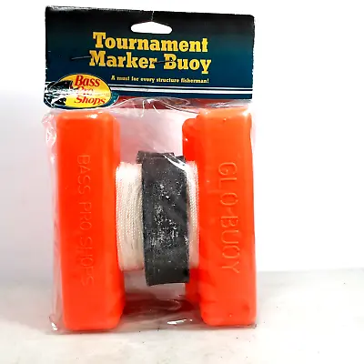 NIP Bas Pro Tournament Marker Buoy Florescent Orange 75 Feet Nylon Chord - NIP • $19.98