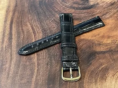 Hadley Roma 17mm Black Genuine Alligator Leather Band MS2005 - Made In USA - • $120