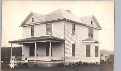 HOUSE PORCH & YARD FAMILY Marietta Oh Real Photo Postcard Rppc Ohio History • $17.65