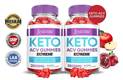 Keto Extreme ACV Gummies 2000MG Advanced Apple Cider Vinegar 120 Gummys • $24.95