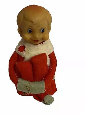 Vintage Knee Hugger Christmas Red Felt Pixie Elf Doll Japan • $12.25