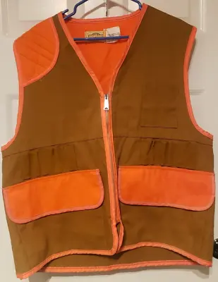 $16.56 • Buy Vintage SafTbak Hunting Vest Mens 2XL Blaze Orange Brown USA Made No Game Bag