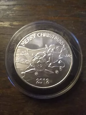 Merry Christmas Holiday Greetings Coin 1 Troy Oz .999 Fine Silver Round Medal • $29.99