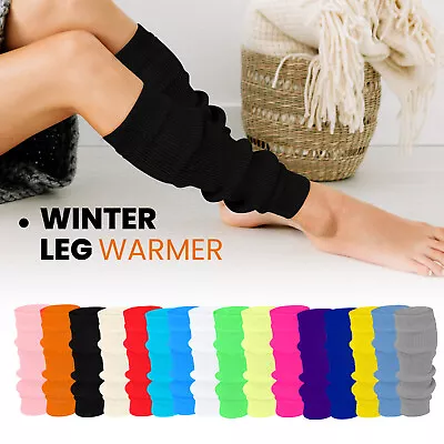 Women's Leg Warmers Plain Fancy Fluorescent 80's Party Ballet Dance Ice Skating • £8.44