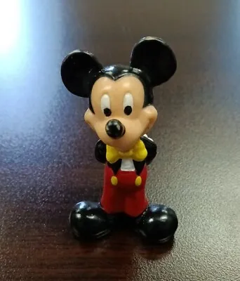 Vintage Disney Mickey Mouse PVC Toy Figure Yellow Bow Tie Used Fast Shipping Toy • $5.21