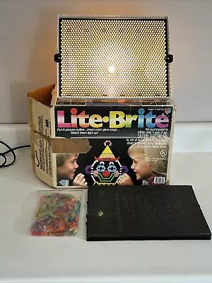 Vintage Lite Brite Toy Game Original Box Pegs Light Bright Milton Bradley 1986 • $21.50