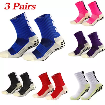 3 Pairs Adults Kids Youth Sport Soccer Socks Football Basketball Anti Slip Socks • $18.95