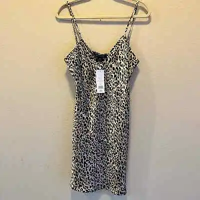 French Connection Womens Slip Dress Size 8 Leopard Print Sleeveless • $24.75