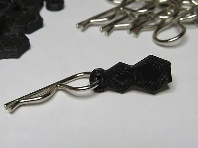 RC Body Clips And Pulls  Rc Car Parts Black W Silver Pins  Rc Parts 12pk • $8.99