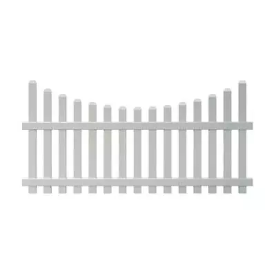 Veranda Fence Panel 4'Hx8'W Vinyl Scalloped Top Spaced Picket Unassembled White • $112.07