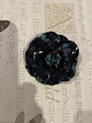 Chanel 2017 Metal Tweed Lesage Flower Pin • $150