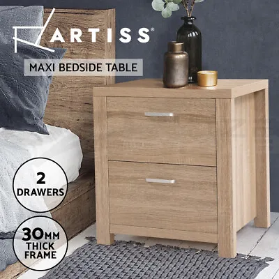 Artiss Bedside Table Drawers Side Table Storage Cabinet Nightstand Pine MAXI • $66.95