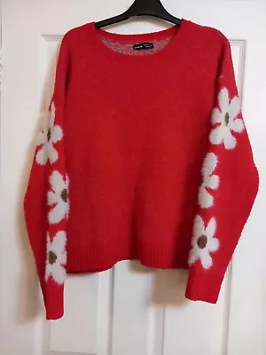 Box 952 Ladies Jumper Red White Daisy Shein Size 20 To 22  • £11.04