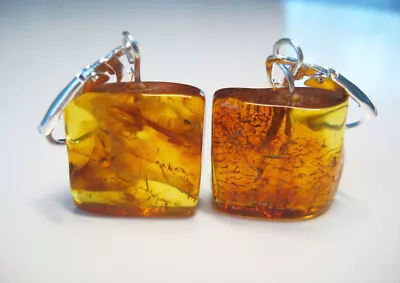 Massive Natural Cognac Baltic Amber Earrings Handmade Gemstone !!! • £11.99