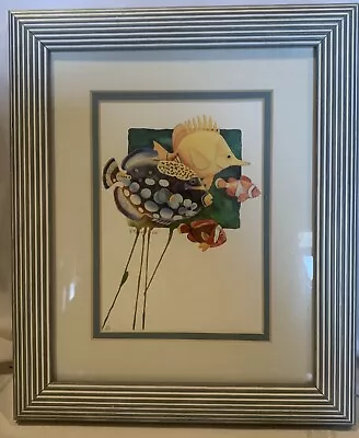 Vintage Paul Brent Tropical Clown Fish Litho Matted Print Framed 10x8  • $14.99