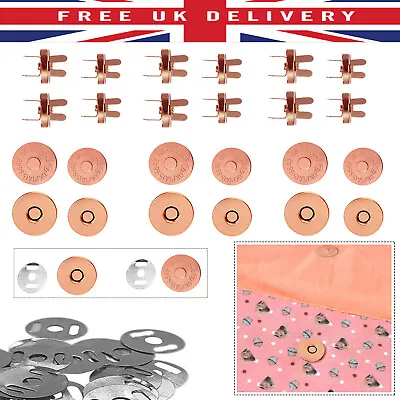 £3.49 • Buy Magnetic Clasps Buttons Snap Fastening Rose Gold For DIY Crafts Handbags 14/18mm