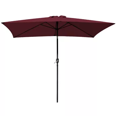 2x3m Garden Parasol Sun Shade UV Protection Umbrella Rectangular Tilt Crank • £59.99