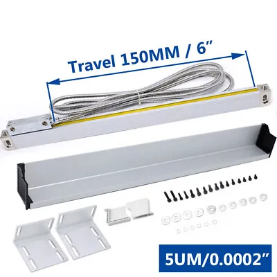 Travel 150mm Linear Scales 6  Linear Glass Sensor Encoder 5μm For Mill Lathe • $58.34