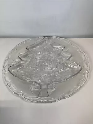 Two Mikasa Crystal Holiday Christmas Tree Serving Platters/ Trays • $45