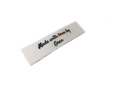 Made With Love By Gran Labels - Flat 15x50 - 40 Pack - Sew On • £9.99