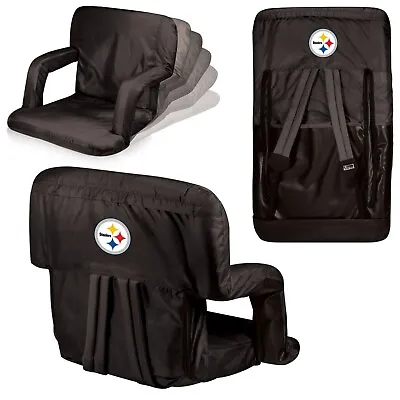 $72 • Buy NFL Ventura Pittsburgh Steelers Black Portable Reclining Stadium Seat