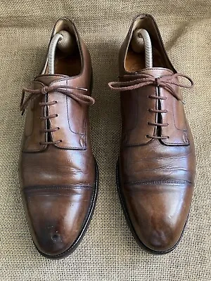 Crockett & Jones Mens Brown Leather Cap Toe Derby Shoes Size UK 11 D || US 12 • $165