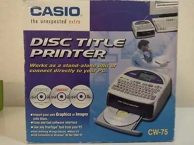 Casio USB Direct CD DVD Disc Title Printer With Qwerty Keyboard Model CW-75 New • $99.99