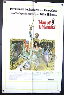 Man Of LaMancha - 1972 Original One Sheet Poster. Sophia Loren Peter O'Toole • $14.95