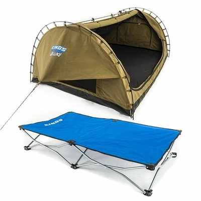 $214.96 • Buy Adventure Kings Deluxe Double Swag Dome Camping Tent + Folding Pet Bed Outdoor