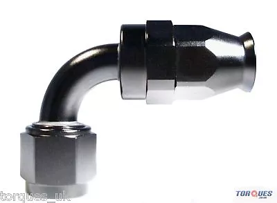 £12.49 • Buy AN -6 (AN6) 90 Degree Teflon Stealth Black Hose Fitting