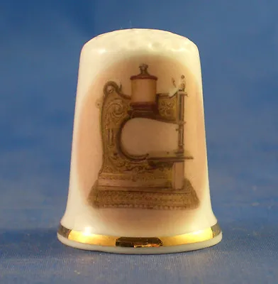 Birchcroft China Thimble -- Art Nouveau Muller 6 Sewing Machine -- Free Gift Box • $6.15