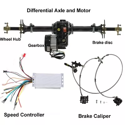 860mm Rear Axle Kit Electric Differential Motor & Gearbox Brake For Go Kart ATV • $559.45