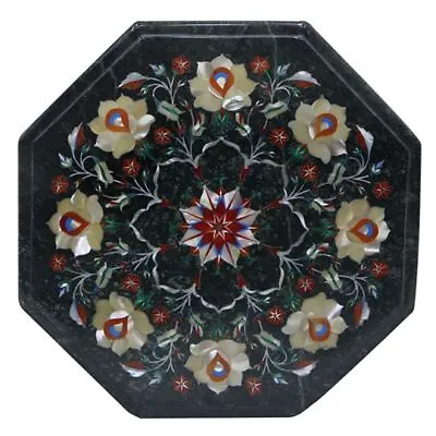 12  Green Marble Top Table Semi Precious Stones Floral Handmade Work • £239.62