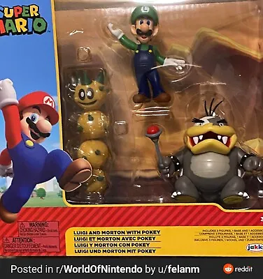 Super Mario Jakks Luigi And Morton Koopa With Pokey Figures NIB Koopaling Rare • $180
