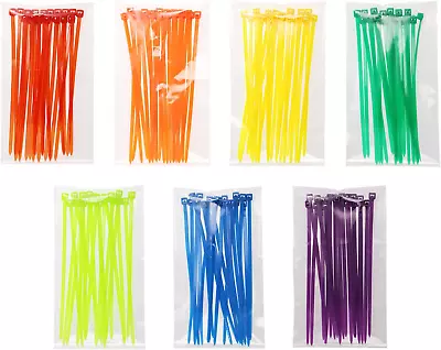 4 Inch Multi-Color Multi-Purpose Nylon Zip Ties (4 Inch 140Pcs 7 Colors) • $11.49