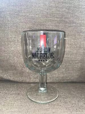 1970's Vintage Michelob Beer Stemmed Heavy Thumbprint Goblet Beer Glass Barware • $16.15