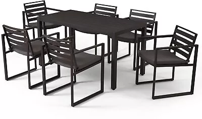 7 Pieces Patio Dining Set Outdoor Garden，Aluminum Table And 6 Textilene Chairs • $675