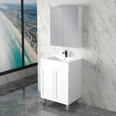 600-1500mm Miami Matt White Shaker Plywood Freestanding(On Legs) Vanity • $569