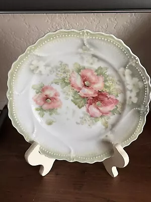 Vintage Porcelain Hand Painted Plate Pastel Florals Leuchtenburg Germany • $10